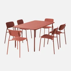 Set tavolo da giardino in metallo con 6 sedie