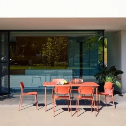 Set tavolo da giardino in metallo con 6 sedie