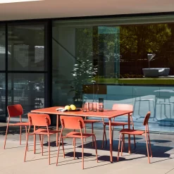 Set tavolo da giardino in metallo con 6 sedie