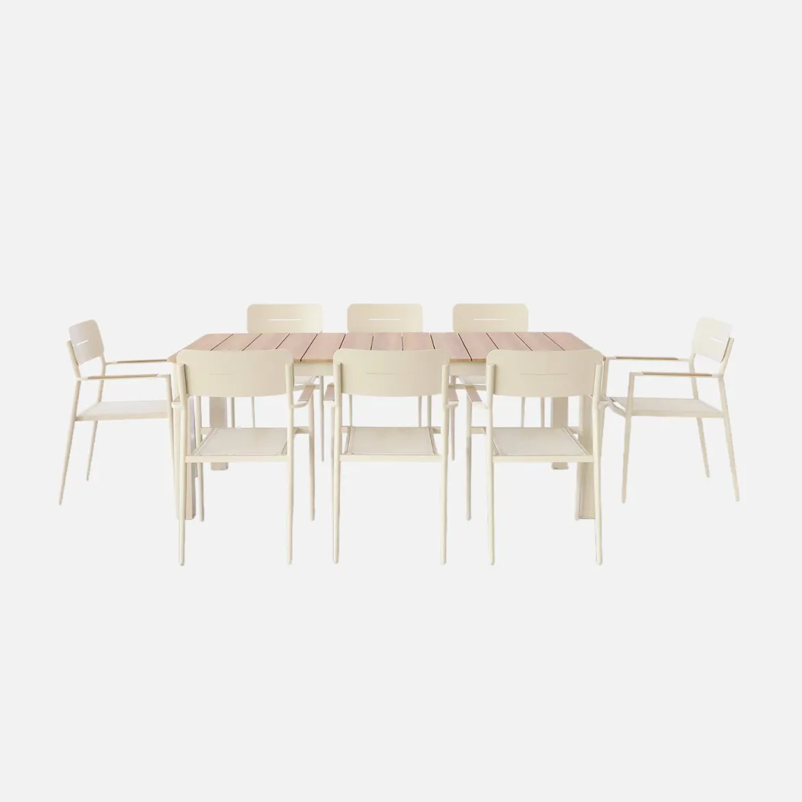 Set tavolo da giardino in alluminio con 8 sedie