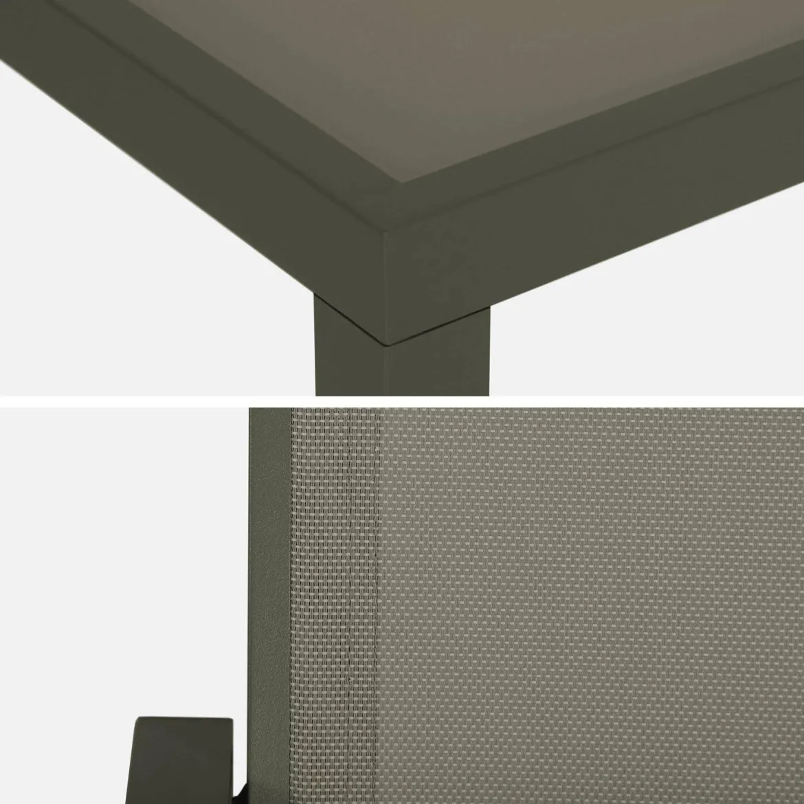 Set tavolo da giardino in alluminio e textilene con 6 sedie