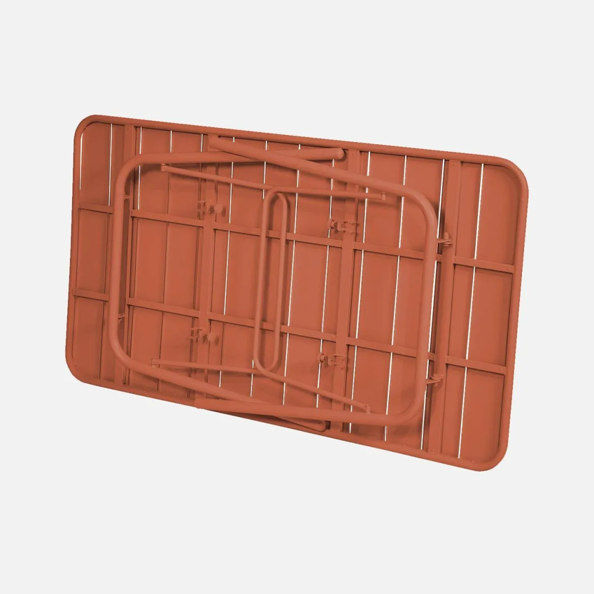 Set tavolo da giardino in acciaio con 6 sedie, 140cm