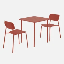 Set tavolo da giardino in metallo con 2 sedie