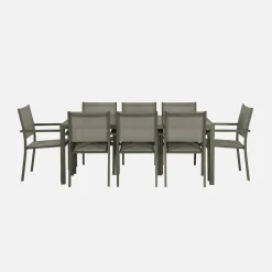 Set tavolo da giardino in alluminio con 8 sedie