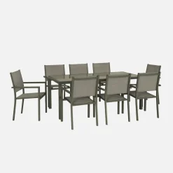 Set tavolo da giardino in alluminio con 8 sedie