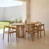Set tavolo da giardino in legno di acacia con 6 sedie