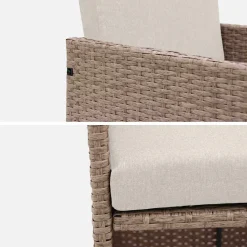 Set tavolo da giardino in resina con 8 poltrone + copertura di protezione
