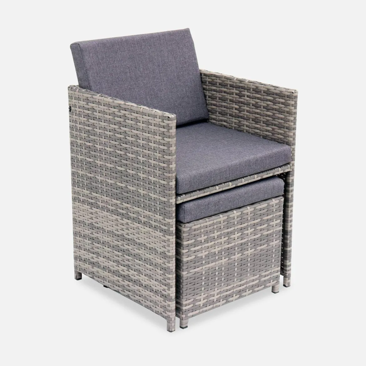 Set tavolo da giardino in resina intrecciata con 6-10 posti