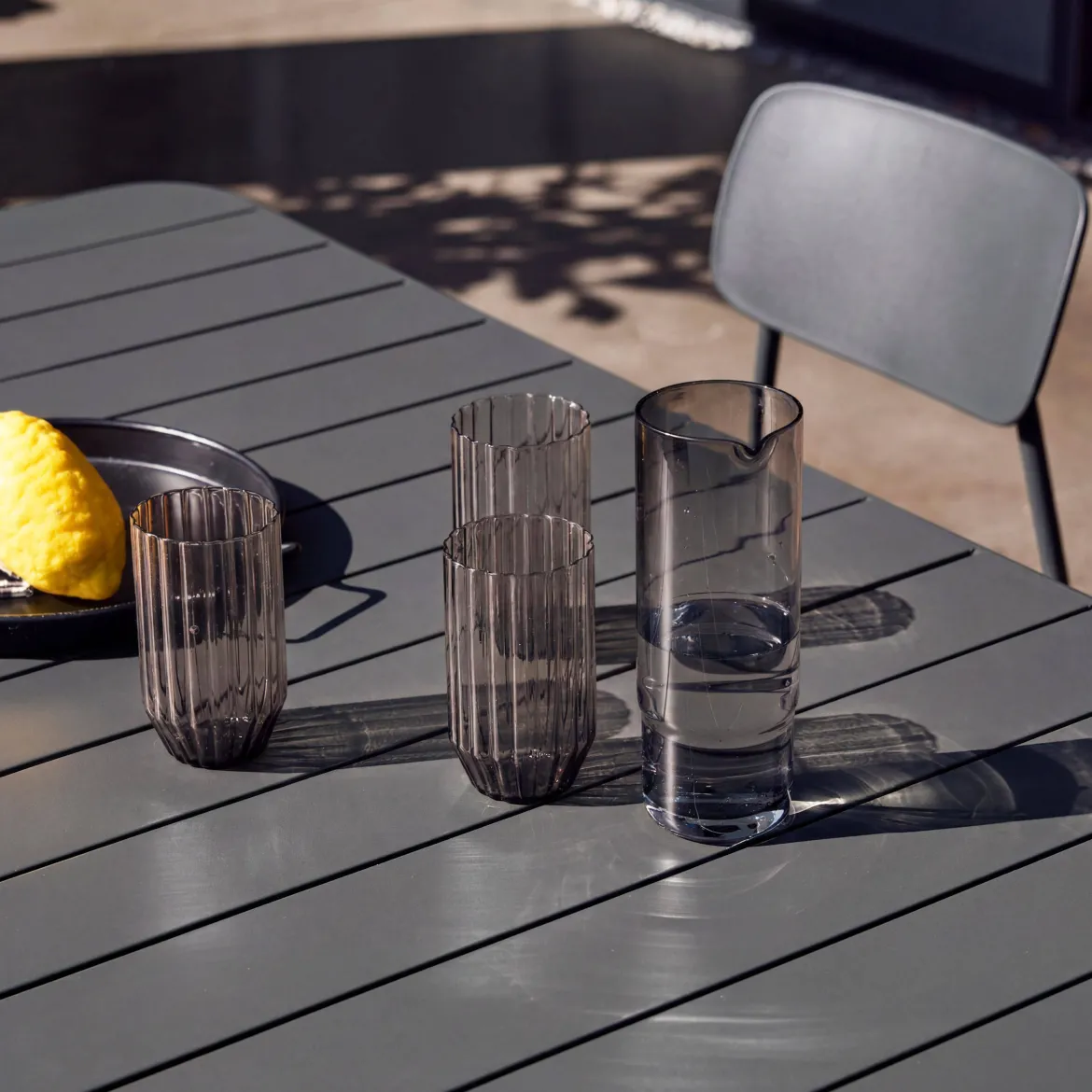 Set tavolo da giardino in metallo con 6 sedie