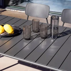 Set tavolo da giardino in metallo con 6 sedie
