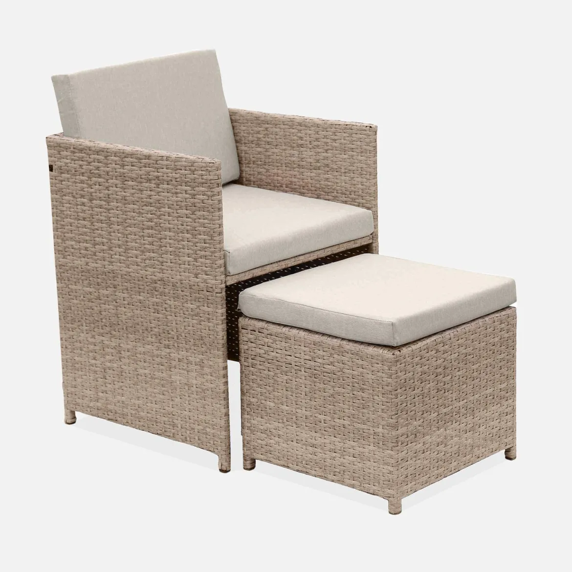 Set tavolo da giardino in resina intrecciata con 6-10 posti