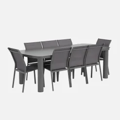 Set tavolo da giardino in alluminio con 8 sedie