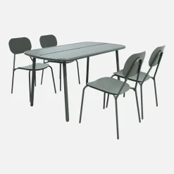 Set tavolo da giardino in alluminio con 4 sedie