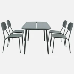 Set tavolo da giardino in alluminio con 4 sedie