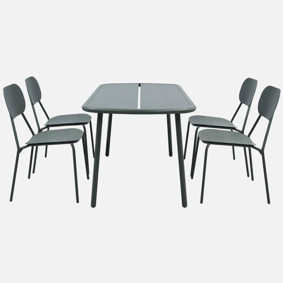Set tavolo da giardino in alluminio con 4 sedie