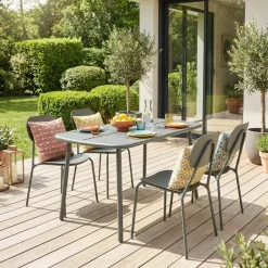 Set tavolo da giardino in alluminio con 4 sedie