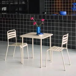 Set tavolo da giardino in acciaio con 2 sedie, 70cm