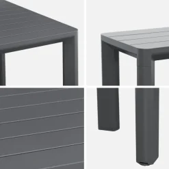 Set tavolo da giardino in alluminio con 1 panchina e 4 sedie
