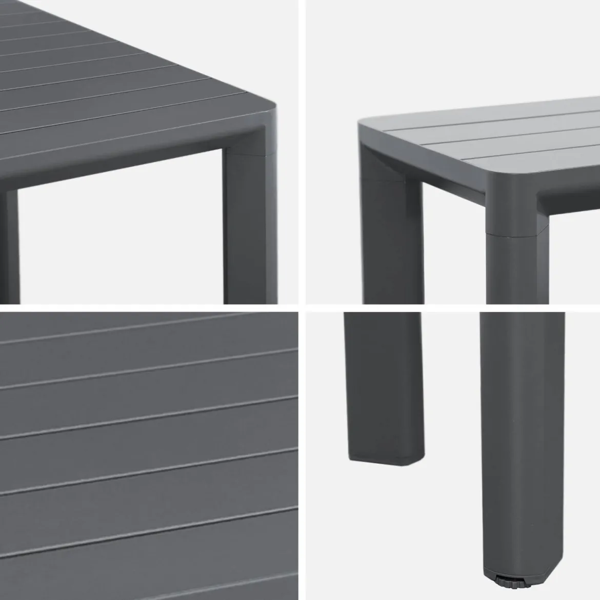 Set tavolo da giardino in alluminio con 1 panchina e 4 sedie