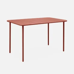 Set tavolo da giardino in acciaio con 4 sedie, 120cm