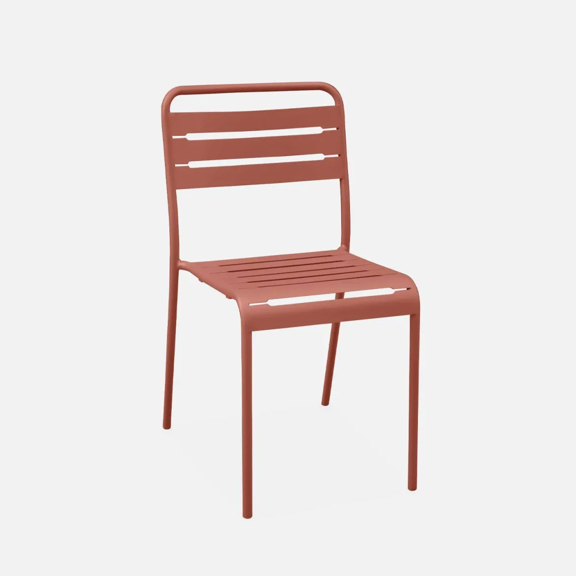 Set tavolo da giardino in acciaio con 4 sedie, 120cm