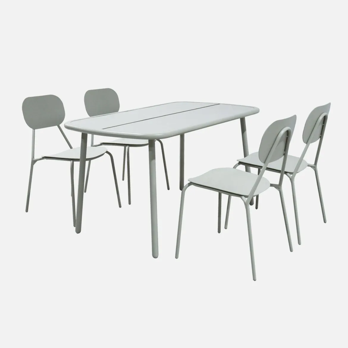 Set tavolo da giardino in alluminio con 4 sedie