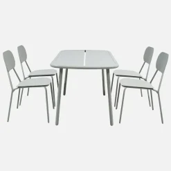 Set tavolo da giardino in alluminio con 4 sedie