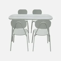 Set tavolo da giardino in alluminio con 4 sedie