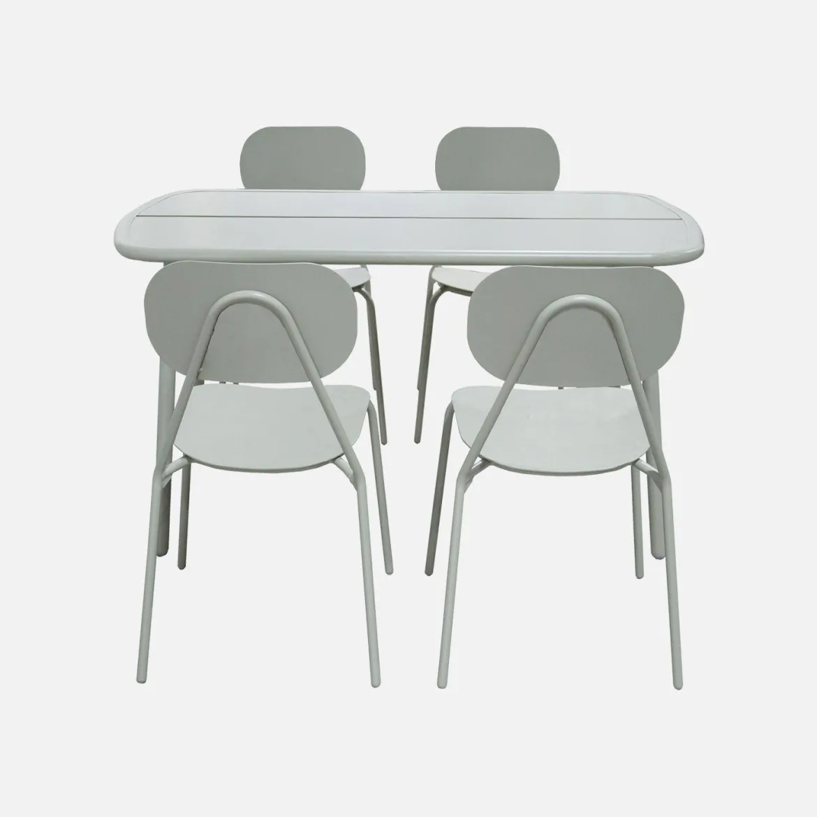 Set tavolo da giardino in alluminio con 4 sedie