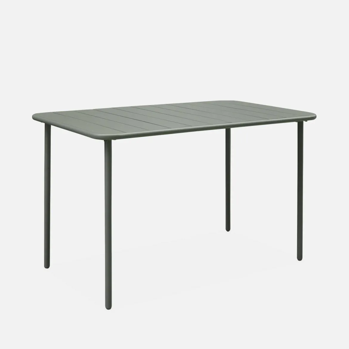 Set tavolo da giardino in acciaio con 4 sedie, 120cm