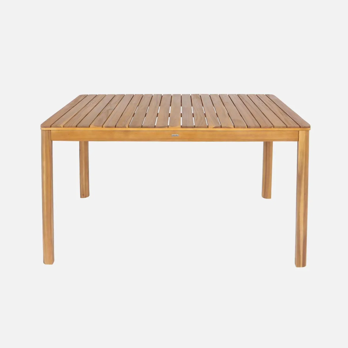 Set tavolo da giardino in acacia con angoli arrotondati con 6 sedie