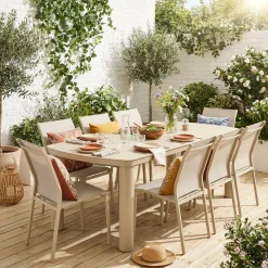 Set tavolo da giardino in alluminio con 8 sedie