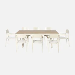 Set tavolo da giardino in alluminio con 8 sedie