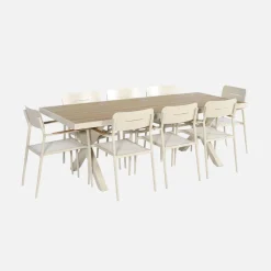 Set tavolo da giardino in alluminio con 8 sedie