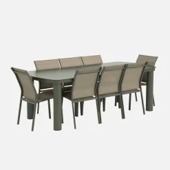 Set tavolo da giardino in alluminio con 8 sedie