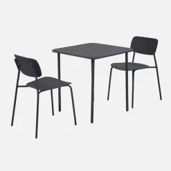 Set tavolo da giardino in metallo con 2 sedie