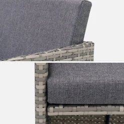 Set tavolo da giardino in resina intrecciata con 8-12 poltrone