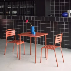 Set tavolo da giardino in acciaio con 2 sedie, 70cm