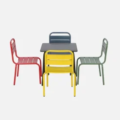 Set tavolo da giardino per bambini in metallo con 4 sedie
