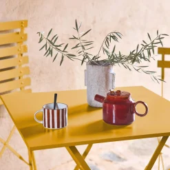 Set tavolo da giardino pieghevole in acciaio con 2 sedie, 70cm