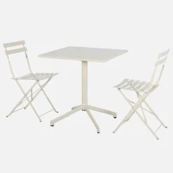 Set tavolo da giardino pieghevole in metallo con 2 sedie