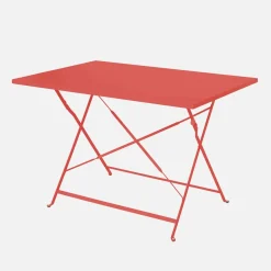 Set tavolo da giardino pieghevole in acciaio con 4 sedie, 110cm
