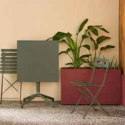Set tavolo da giardino pieghevole in metallo con 2 sedie