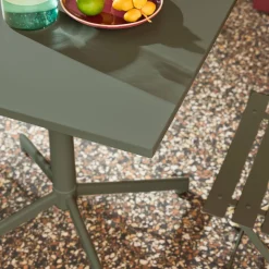 Set tavolo da giardino pieghevole in metallo con 2 sedie
