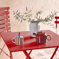 Set tavolo da giardino pieghevole in acciaio con 2 sedie, 70cm