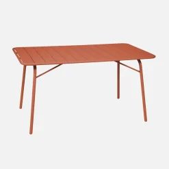 Set tavolo da giardino pieghevole in metallo con 6 sedie