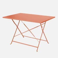 Set tavolo da giardino pieghevole in acciaio con 4 sedie, 110cm