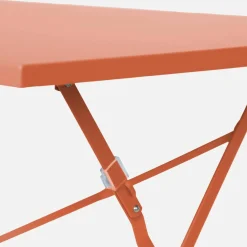 Set tavolo da giardino pieghevole in acciaio con 4 sedie, 110cm