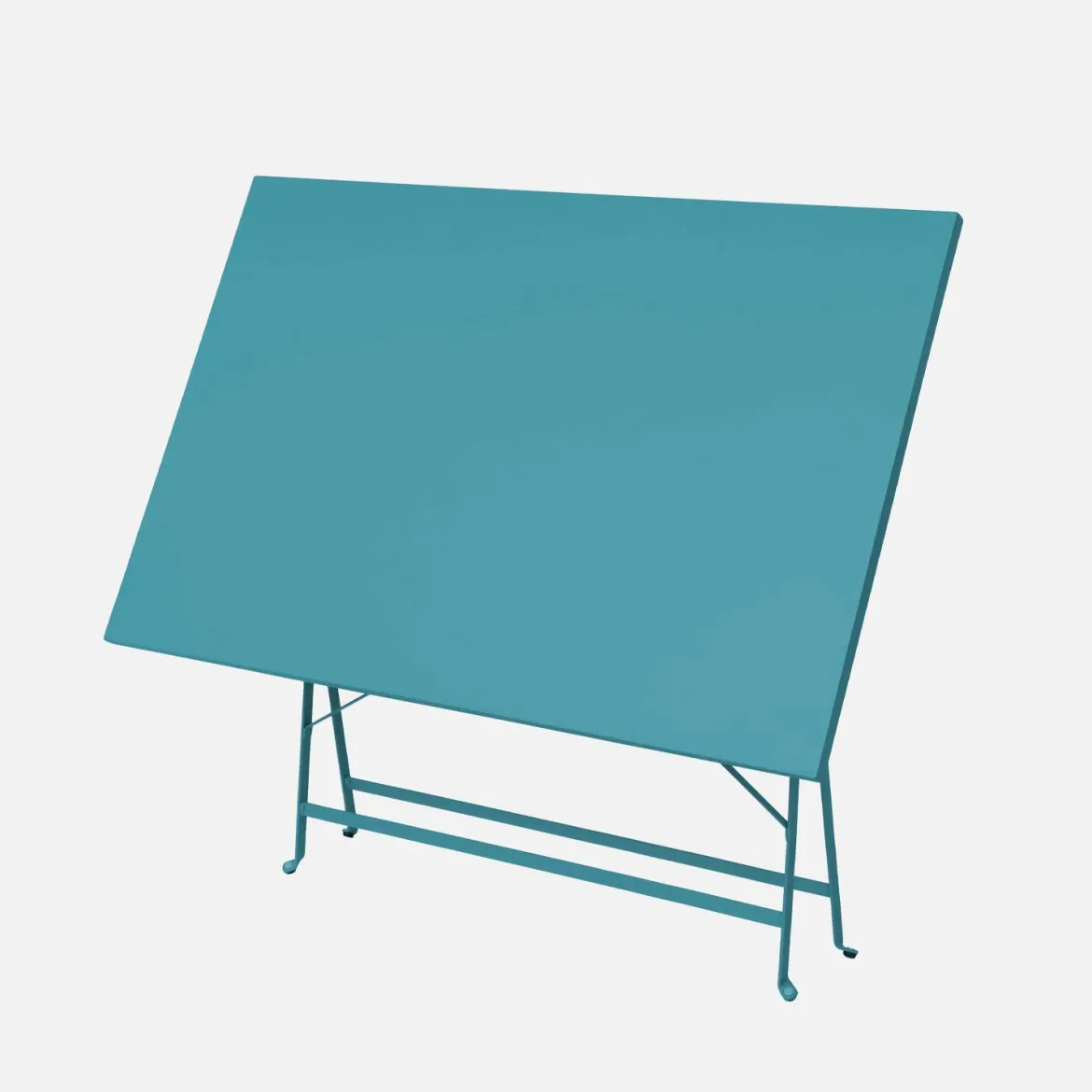 Set tavolo da giardino pieghevole in acciaio con 4 sedie, 110cm