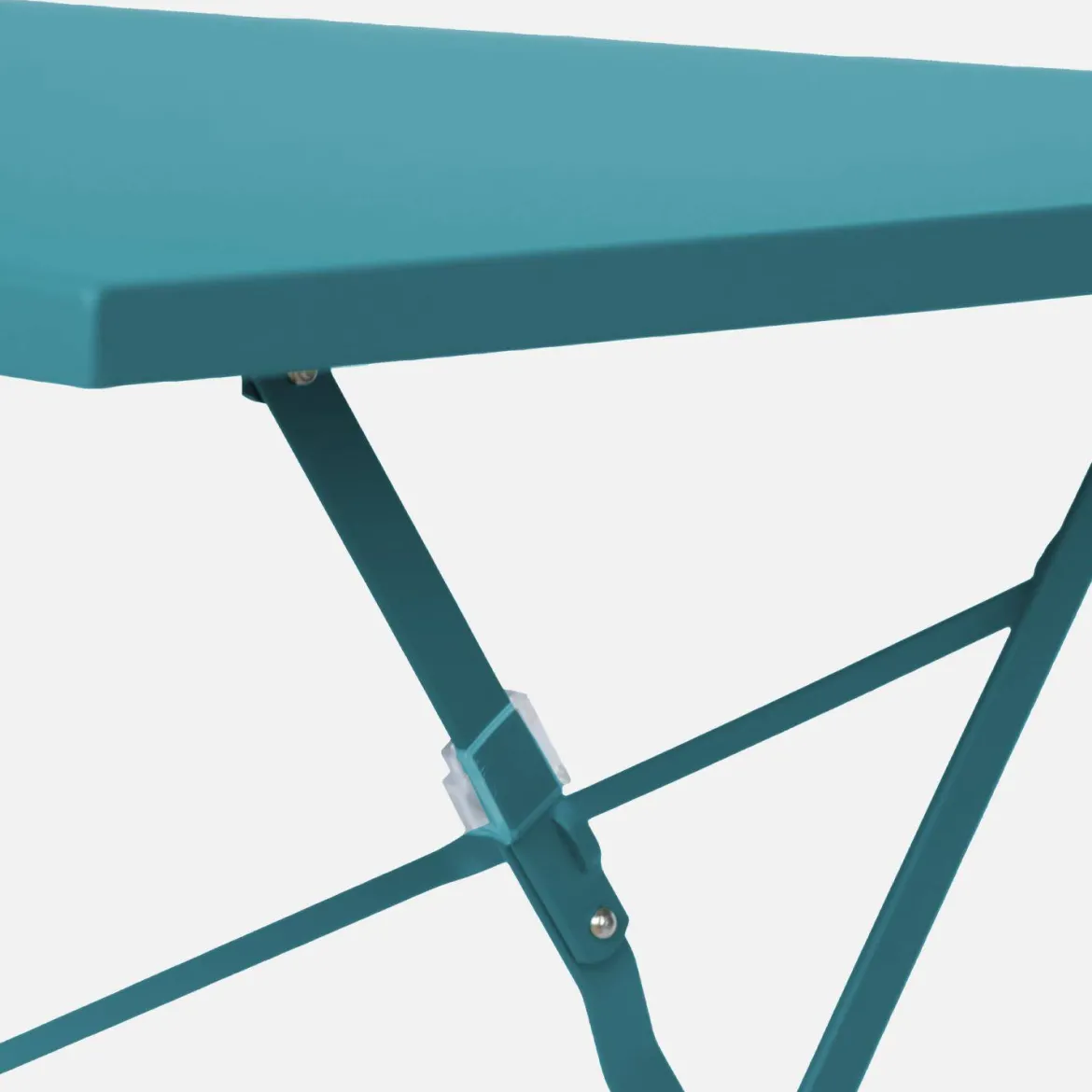 Set tavolo da giardino pieghevole in acciaio con 4 sedie, 110cm